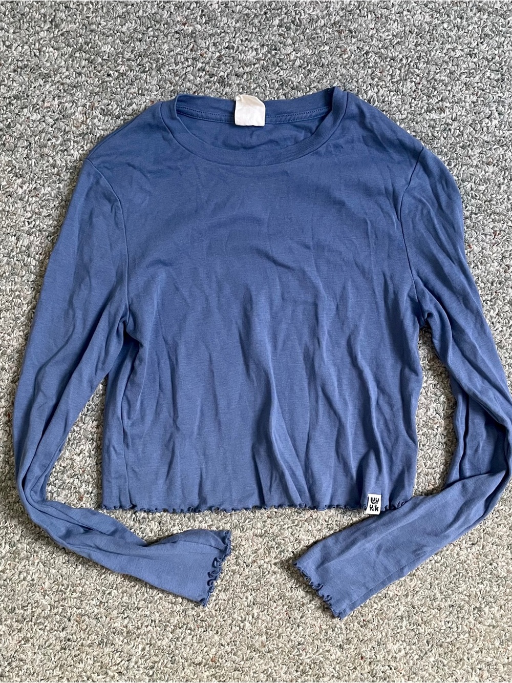 Lucy & Yak Hansel Long Sleeve Crop Top Vintage Indigo